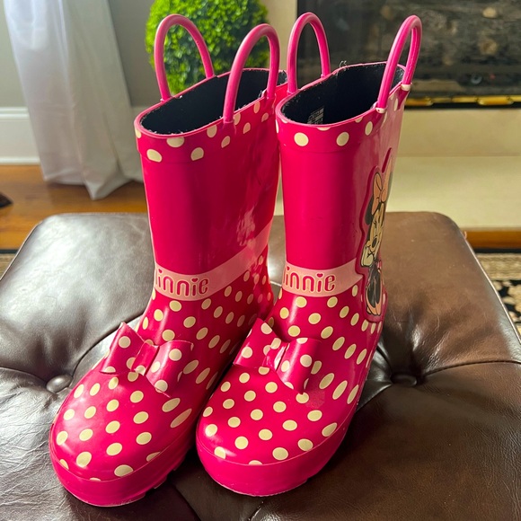 Minnie Mouse Toddler Girl Rain Boots Size 11/12 - Picture 1 of 3